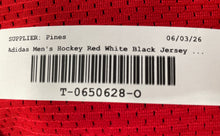Load image into Gallery viewer, Adidas Mens Red White Black V-Neck Long Sleeve Pullover Hockey Jersey Size Large
