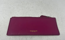 Load image into Gallery viewer, Coach Womens Purpura Color Leather Passport Holder Zipper Pouch Wallet
