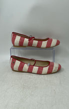Load image into Gallery viewer, Manuela De Juan Womens Togo Red White Striped Buckle Mary Jane Shoes Size 37
