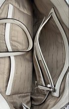Load image into Gallery viewer, Michael Kors Womens Rivington White Silver Leather Studded Luxury Tote Handbag
