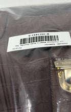 Load image into Gallery viewer, Liz Claiborne Womens Brown Croc Embossed Leather Inner Pocket Shoulder Bag
