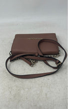 Load image into Gallery viewer, Michael Kors Womens Brown Leather Adjustable Strap Flap Over Lined Crossbody Bag
