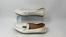Load image into Gallery viewer, Calvin Klein Womens Lisa White Leather Moc Toe Slip-On Loafer Flats Size 9
