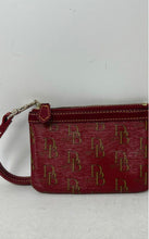 Load image into Gallery viewer, Dooney &amp; Bourke Womens Red Monogram Print Card Holder Mini Wristlet Wallet
