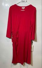 Load image into Gallery viewer, Calvin Klein Womens Red Long Sleeve Side Ruched A-Line Dress Size 12 With Tag
