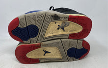 Load image into Gallery viewer, Nike Kids Air Jordan 4 Retro Red Black Blue Lace-Up Sneakers Shoes Size 7Y
