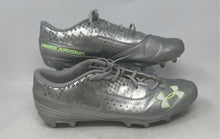 Load image into Gallery viewer, Under Armour Mens Ripshot Mid MC Silver Lace-Up Lacrosse Cleats Size 13
