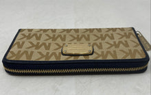 Load image into Gallery viewer, Michael Kors Womens Brown Signature Print Card Slots Accordion Zip-Around Wallet
