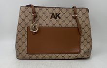 Load image into Gallery viewer, Anne Klein Womens Brown Beige Inner Pockets Shoulder Handbag
