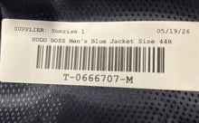 Load image into Gallery viewer, Hugo Boss Mens Blue Notch Lapel Long Sleeve Two-Button Blazer Size 44R
