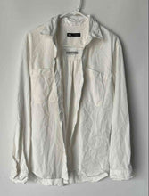 Load image into Gallery viewer, Zara Mens White Spread Collar Chest Pocket Long Sleeve Button-Up Shirt Size M
