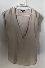 Load image into Gallery viewer, Express Womens Gray Sleeveless V-Neck Front Zip Stretch Blouse Top Size Small
