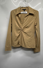 Load image into Gallery viewer, Banana Republic Womens Brown Stretch Long Sleeve Drapey Ponte Twist Blouse Top S
