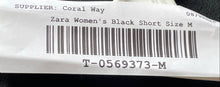 Load image into Gallery viewer, Zara Womens Black Pockets Stretch Paperbag Shorts Size Medium
