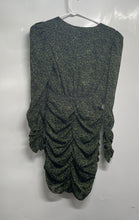 Load image into Gallery viewer, Zara Womens Black Printed Long Puff Sleeve V-Neck Ruched Mini Dress Size XS
