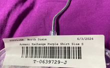 Load image into Gallery viewer, Armani Exchange Womens Purple V-Neck Short Sleeve Pullover T-Shirt Size Small
