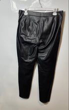 Load image into Gallery viewer, Zara Womens Black Faux Leather Flat Front Skinny Leg Ankle Pants Size Large

