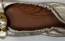 Load image into Gallery viewer, Coach Womens Stanton Gold-Tone Leather Round Toe Slip-On Ballet Flats Size 6.5
