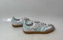Load image into Gallery viewer, Adidas Kids Samba OG JP5485 White Light Blue Lace-Up Sneaker Shoes Size 2.5
