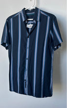 Load image into Gallery viewer, Perry Ellis Mens Multicolor Striped Short Sleeve Button-Up Shirt Size Small
