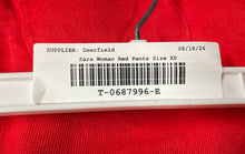 Load image into Gallery viewer, Zara Womens Red Flat Front Pockets Wide-Leg Cropped Pants Size XS
