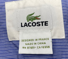Load image into Gallery viewer, Lacoste Mens Blue Striped Long Sleeve Collared Button-Up Shirt Size 2XLT
