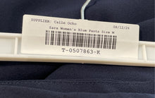Load image into Gallery viewer, Zara Womens Blue Pleated Slash Pocket Straight Leg Dress Pants Size Medium
