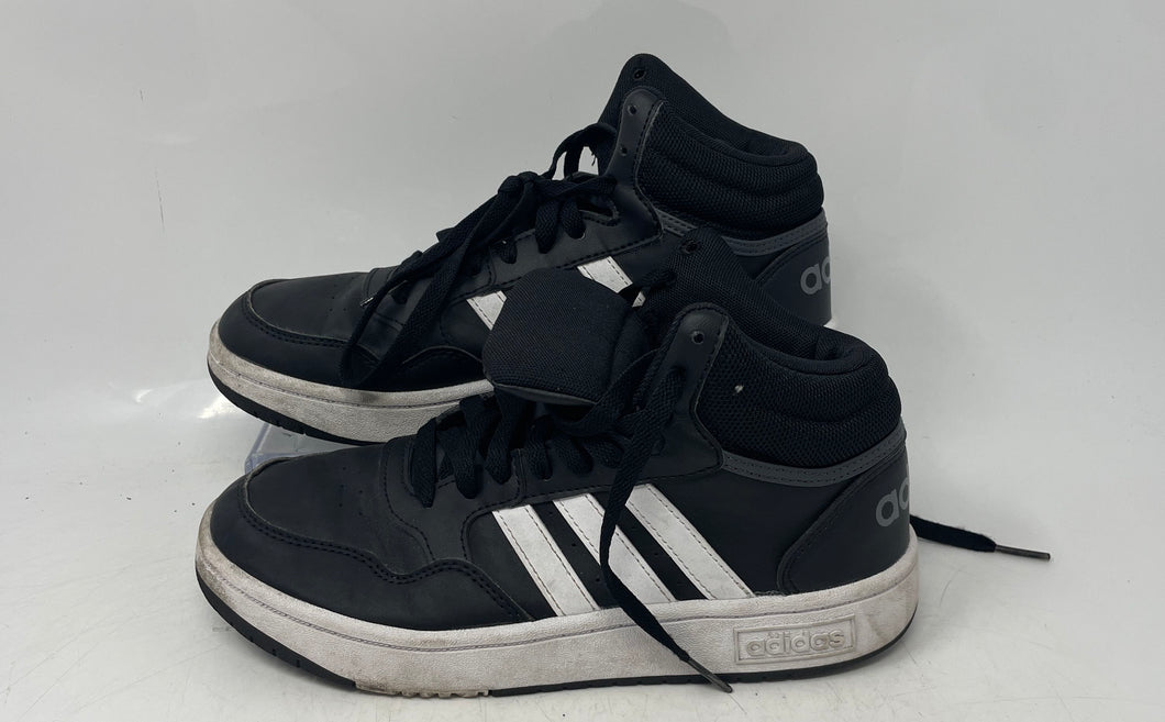 Adidas Unisex Kids Hoops Mid GW0402 Black White Lace-Up Sneaker Shoes Size 5.5