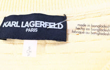Load image into Gallery viewer, Karl Lagerfeld Womens Yellow Round Neck Short Sleeve Pullover Sweater Size Small
