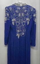 Load image into Gallery viewer, Black Tie Womens Blue Embellished Long Sleeve Back-Zip Maxi Dress Size 14
