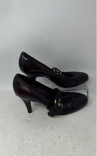 Load image into Gallery viewer, Antonio Melani Womens Brown Leather Round Toe Buckle Pump Heels Size 8.5M
