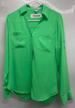 Load image into Gallery viewer, Express Portofino Womens Green Long Sleeve Slim Fit Button-Up Shirt Size Small

