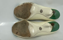 Load image into Gallery viewer, Authentic Dolce &amp; Gabbana Womens White Green Pump Heels Size EUR 37 Damaged
