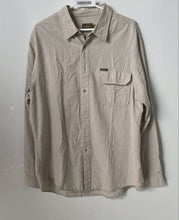 Load image into Gallery viewer, Calvin Klein Khakis Mens Beige White Printed Long Sleeve Button-Up Shirt Size XL
