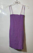 Load image into Gallery viewer, Zara Womens Purple Ribbed Spaghetti Strap Mini Bodycon Dress Size Medium
