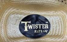 Load image into Gallery viewer, Twister Mens Beige Straw Wide Brim Adjustable Western Cowboy Hat Size 7 1/4
