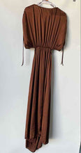 Load image into Gallery viewer, Zara Womens Brown Short Sleeve Pleated Cut-Out Tie Front Maxi Dress Size XL
