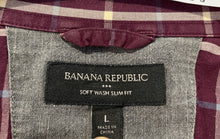 Load image into Gallery viewer, Banana Republic Mens Multicolor Check Cotton Slim Fit Button-Up Shirt Size Large
