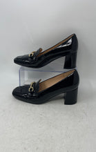 Load image into Gallery viewer, Bandolino Womens Landrys Black Leather Square Toe Block Pump Heels Size 7M
