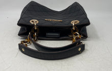Load image into Gallery viewer, Michael Kors Womens Susannah Black Gold Inner Pockets Top Handle Tote Handbag
