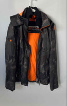 Load image into Gallery viewer, Superdry Mens Green Orange Printed Hooded Windcheater Windbreaker Jacket Size M
