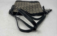 Load image into Gallery viewer, Tommy Hilfiger Womens Black Beige Monogram Adjustable Strap Zipper Crossbody Bag
