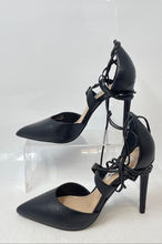 Load image into Gallery viewer, Steve Madden Womens Black Leather Pointed Toe Strappy Heels Size 7.5 M
