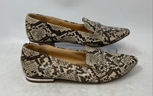 Load image into Gallery viewer, Express Womens Brown White Snakeskin Print Flat Penny Loafer Shoes Size 6
