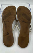 Load image into Gallery viewer, Authentic Tory Burch Womens Terra Brown Gold Open Toe Flat Thong Sandals Sz 8.5M
