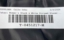 Load image into Gallery viewer, Tahari Womens Black &amp; White Chevron Long Sleeve Cropped Blazer Size 18 With Tag
