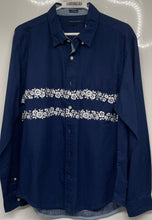 Load image into Gallery viewer, Tommy Hilfiger Mens White Blue Floral Custom Fit Button-Up Shirt Size L
