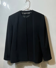 Load image into Gallery viewer, Della Roufogali Womens Black Long Sleeve Collarless Open Front Jacket Size 12

