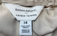 Load image into Gallery viewer, Banana Republic Womens Beige Hayden High-Rise Tapered Ankle Pants Size 14 W/ Tag
