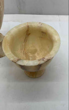 Load image into Gallery viewer, Marble Brown &amp; Beige 3-Piece Stone Decorative Collectible Trophy Cup Vase
